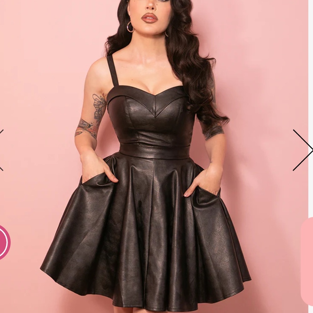 Vixen Micheline Pitt Vegan Leather Skater Skirt 2X